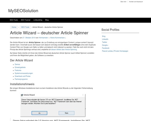 Article Wizard – deutscher Article Spinner | MySEOSolution