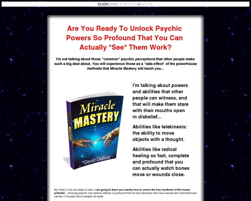 Miracle Mastery – Extreme, *Physical* Psychic Abilities