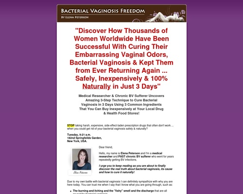 Bacterial Vaginosis Freedom |  Permanent Relief NOW!