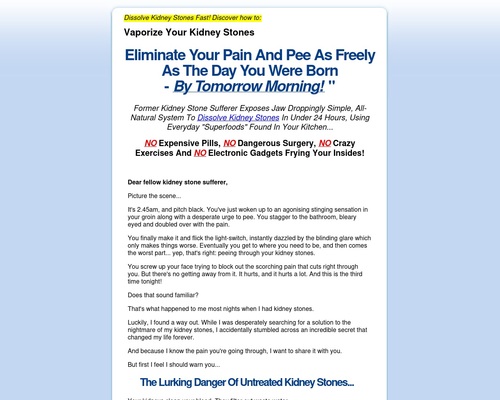 Dissolve Kidney Stones – Best Kidney Stone Home Remedy – Painful Urination